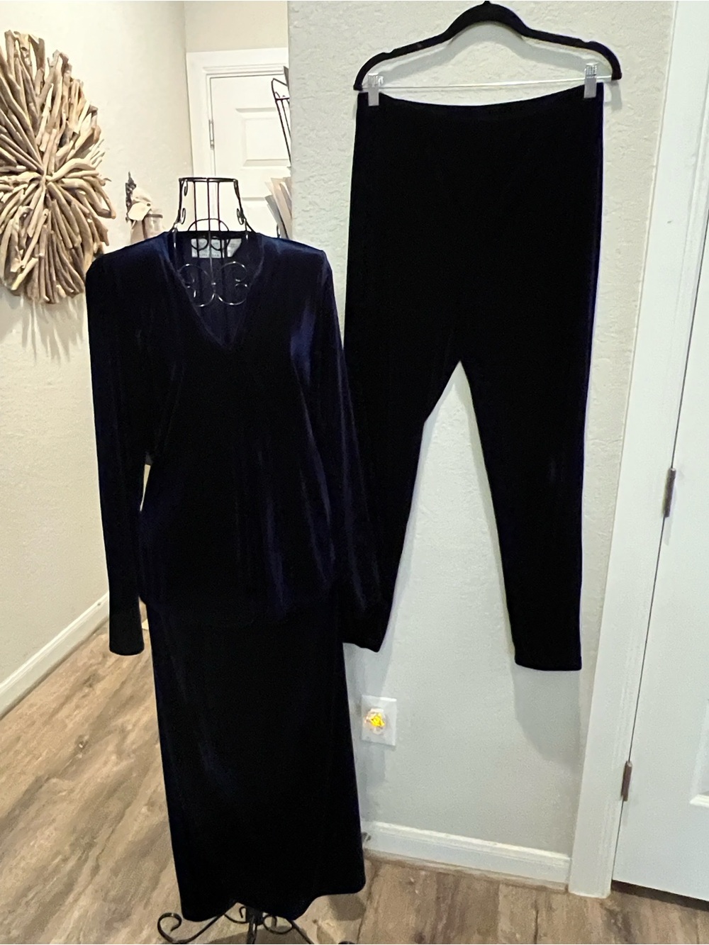 Women’s Midnight Blue Velour 3-piece Set